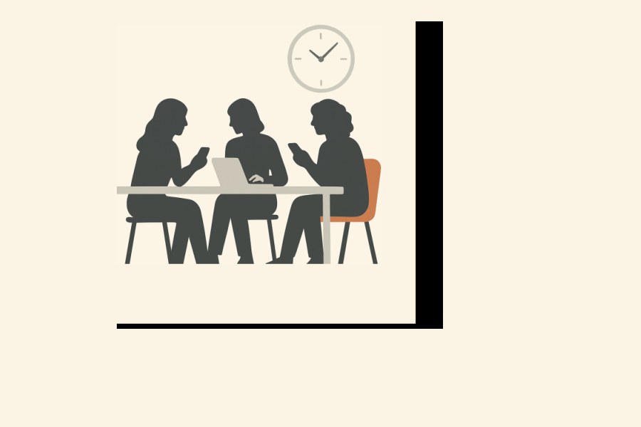 Powerhour: Drei Frauen setzen gemeinsam am Tisch um